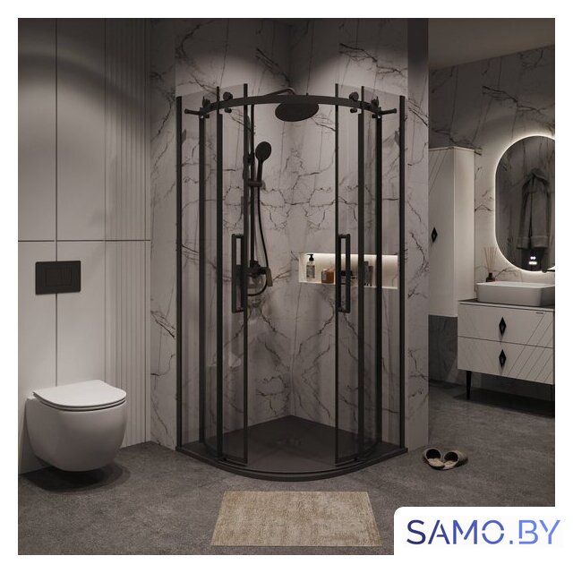 Душевой уголок Grossman Classic 90x90x195 301.K33.04.9090.21.00 (черный матовый/прозрачное стекло) - Изображение №9 — Интернет-магазин samo.by