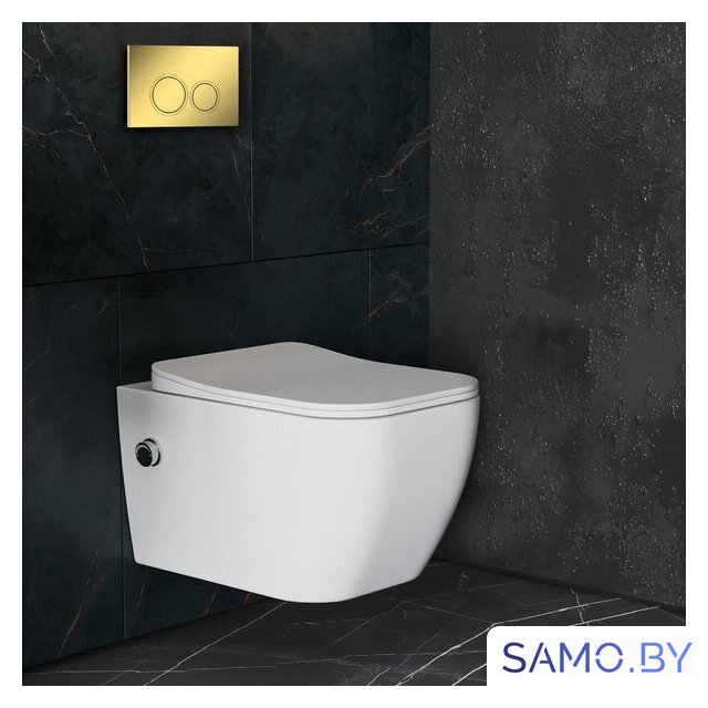 Унитаз подвесной Roxen Cube bidet в комплекте с инсталляцией StounFix Dual Fresh 6 в 1 968094 (кнопка: золото глянцевое ) - Изображение №9 — Интернет-магазин samo.by