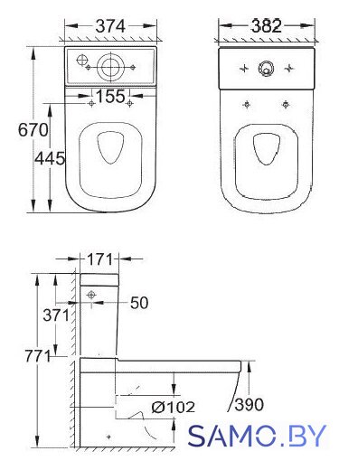 Унитаз напольный Grohe Euro 39462000 - Изображение №3 — Интернет-магазин samo.by