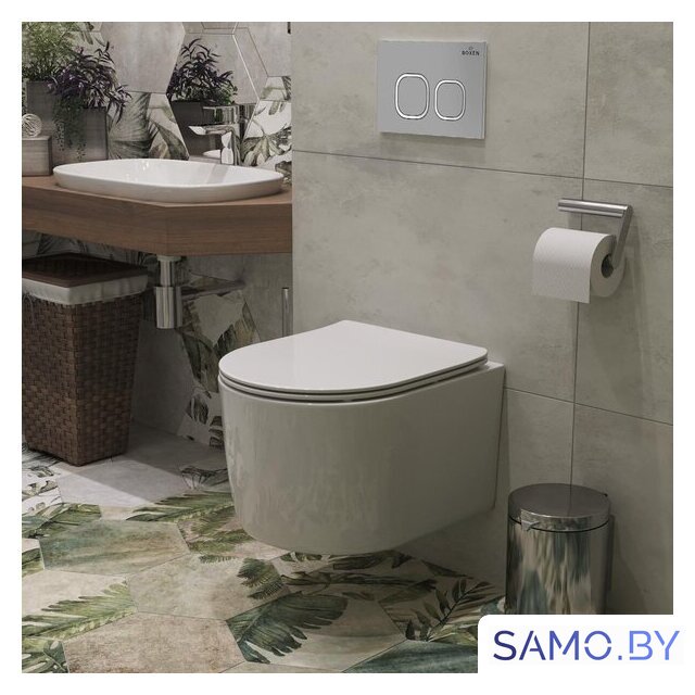 Унитаз подвесной Roxen Simple Compact в комплекте с инсталляцией StounFix Dual Fresh 6 в 1 919136 (кнопка: хром матовый) - Изображение №10 — Интернет-магазин samo.by