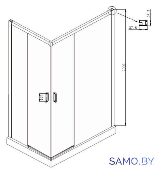 Душевой уголок Ambassador Queen Black 11011205R 120х80 - Изображение №8 — Интернет-магазин samo.by