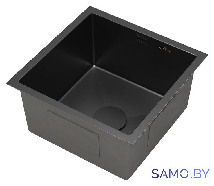 Кухонная мойка Roxen Uno 560210-44B (440*440) PVD графит под столешницу (с ролл-матом и дозатором) - Изображение №5 — Интернет-магазин samo.by