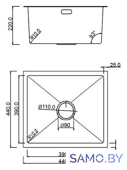 Кухонная мойка Roxen Uno 560210-44B (440*440) PVD графит под столешницу (с ролл-матом и дозатором) - Изображение №14 — Интернет-магазин samo.by