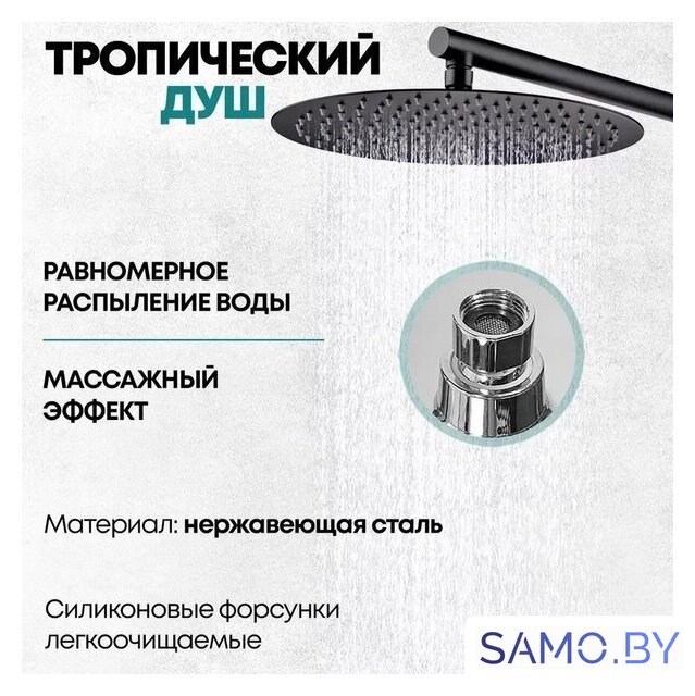 Душевая система  Grocenberg GB5001 (черный матовый) - Изображение №9 — Интернет-магазин samo.by