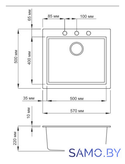 Кухонная мойка Omoikiri Bosen 57-BL (черный) - Изображение №2 — Интернет-магазин samo.by