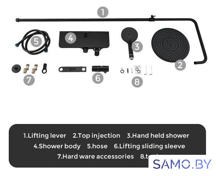 Душевая система  Gappo G2495-5 - Изображение №13 — Интернет-магазин samo.by