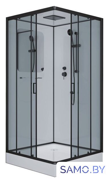 Душевая кабина Niagara NG-6902-01Q Black 100x100x210 (прозрачное стекло) - Изображение №2 — Интернет-магазин samo.by