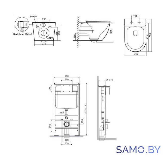 Унитаз подвесной SantiLine SL-5025+SL-01 - Изображение №2 — Интернет-магазин samo.by