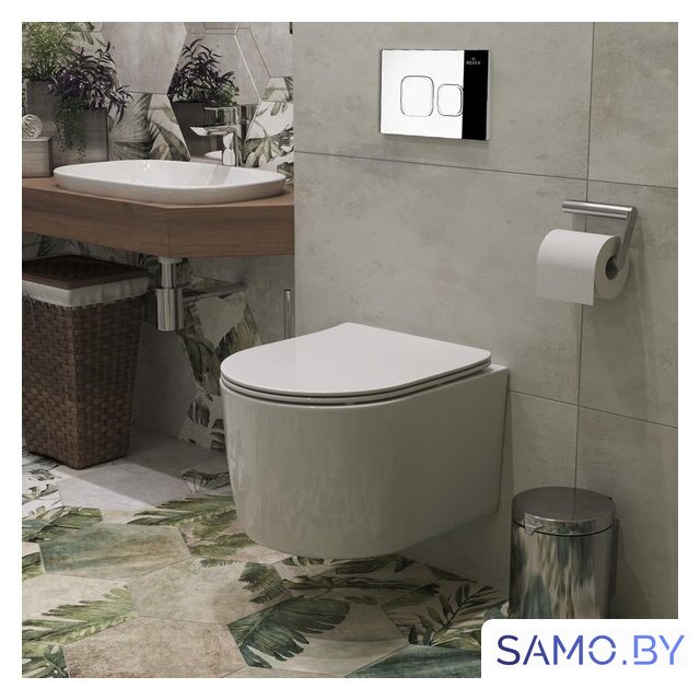 Унитаз подвесной Roxen Simple Compact в комплекте с инсталляцией StounFix Dual Fresh 6 в 1 918025 (кнопка: хром глянец) - Изображение №10 — Интернет-магазин samo.by