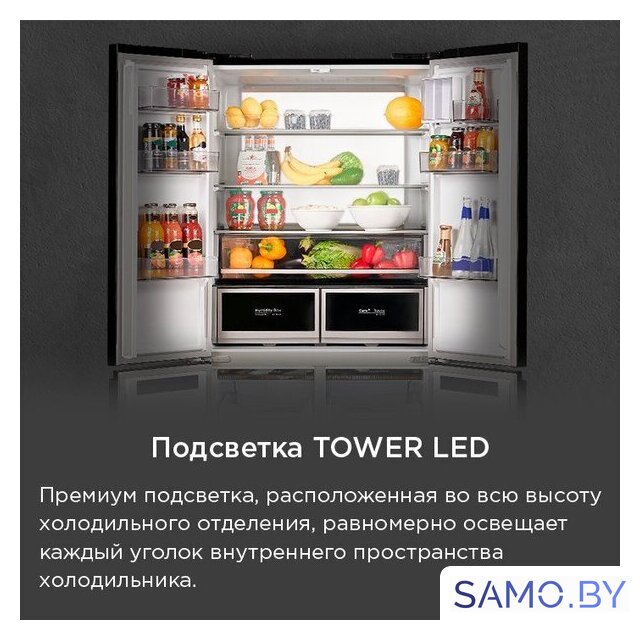 Четырёхдверный холодильник MAUNFELD MFF190NFDBG - Изображение №31 — Интернет-магазин samo.by