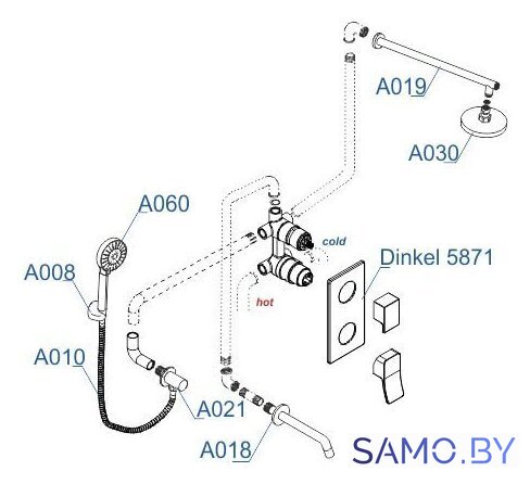 Душевая система  Wasserkraft A175819 - Изображение №7 — Интернет-магазин samo.by