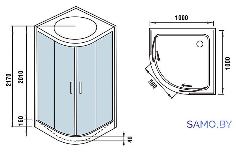 Душевая кабина WeltWasser WW500 Werra 1002 - Изображение №16 — Интернет-магазин samo.by