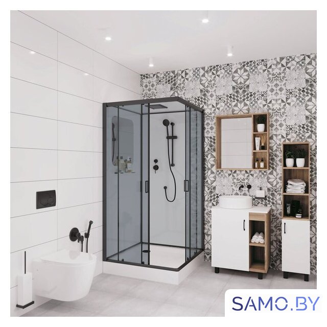 Душевая кабина Niagara NG-6901-01Q Black 90x90x210 (прозрачное стекло) - Изображение №1 — Интернет-магазин samo.by