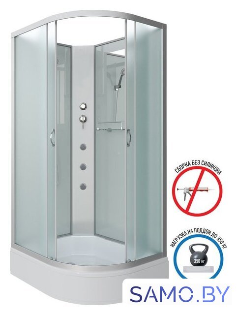 Душевая кабина Niagara NG-33084-14LBKG 100x80 (матовое стекло) - Изображение №3 — Интернет-магазин samo.by