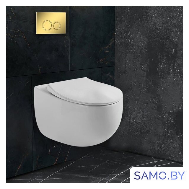 Унитаз подвесной Roxen Egg в комплекте с инсталляцией StounFix Dual Fresh 6 в 1 968031 (кнопка: золото глянцевое ) - Изображение №9 — Интернет-магазин samo.by