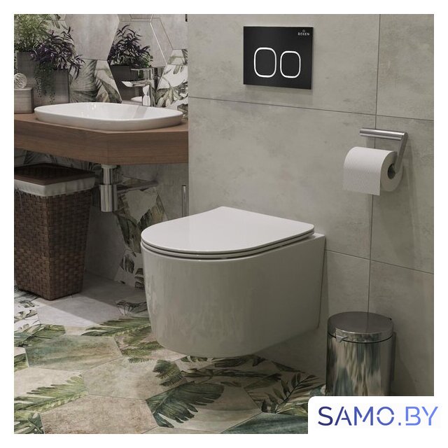 Унитаз подвесной Roxen Simple Compact в комплекте с инсталляцией StounFix Dual Fresh 6 в 1 917914 (кнопка: черный матовый) - Изображение №15 — Интернет-магазин samo.by