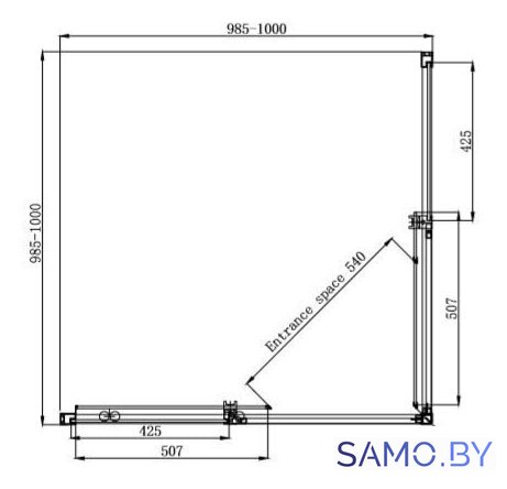 Душевой уголок Ambassador Queen Black 11011204 100х100 - Изображение №9 — Интернет-магазин samo.by