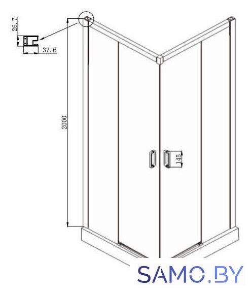 Душевой уголок Ambassador Queen Black 11011204 100х100 - Изображение №8 — Интернет-магазин samo.by