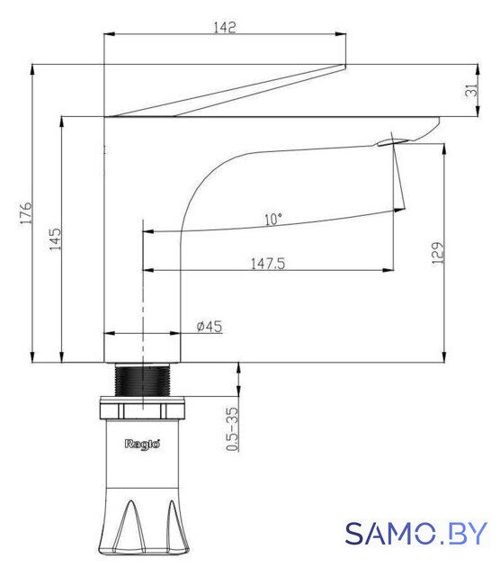 Смеситель Raglo R21.10.03 - Изображение №2 — Интернет-магазин samo.by