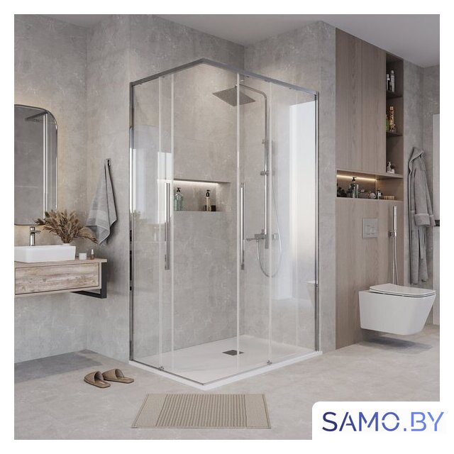 Душевой уголок Grossman Galaxy 90x70x195 300.K33.01.9070.10.00 (хром/прозрачное стекло) - Изображение №9 — Интернет-магазин samo.by