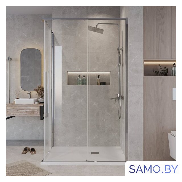 Душевой уголок Grossman Galaxy 90x70x195 300.K33.01.9070.10.00 (хром/прозрачное стекло) - Изображение №7 — Интернет-магазин samo.by