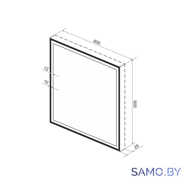  Wellsee Зеркало с фронтальной LED-подсветкой 7 Rays' Spectrum 172200410, 60 х 60 см (с сенсором и регулировкой яркости освещения) - Изображение №9 — Интернет-магазин samo.by