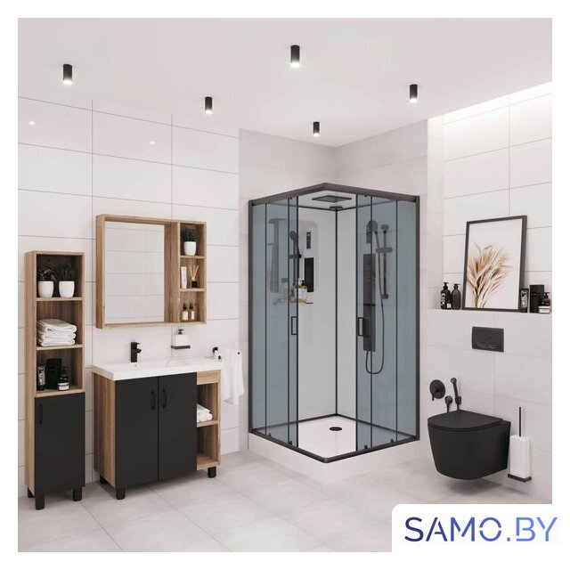 Душевая кабина Niagara NG-6901-01GQ Black 90x90x210 (прозрачное стекло) - Изображение №1 — Интернет-магазин samo.by
