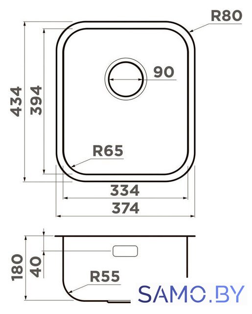 Кухонная мойка Omoikiri Omi 38-U/I-IN 4997435 (нержавеющая сталь) - Изображение №2 — Интернет-магазин samo.by
