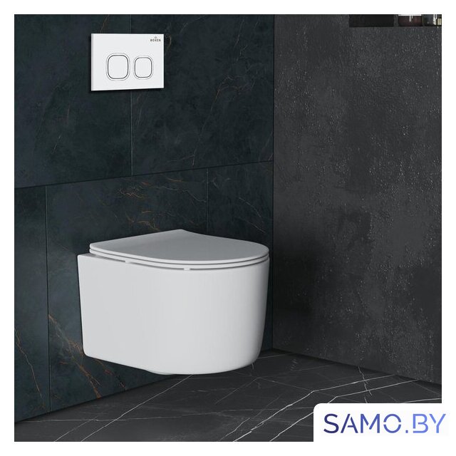 Унитаз подвесной Roxen Simple Compact в комплекте с инсталляцией StounFix Dual Fresh 6 в 1 916803 (кнопка: белый глянец) - Изображение №12 — Интернет-магазин samo.by