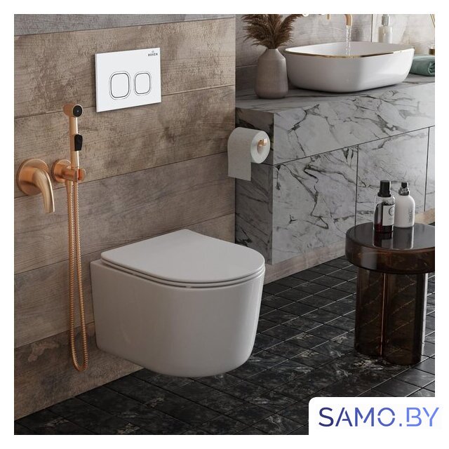 Унитаз подвесной Roxen Simple Compact в комплекте с инсталляцией StounFix Dual Fresh 6 в 1 916803 (кнопка: белый глянец) - Изображение №13 — Интернет-магазин samo.by