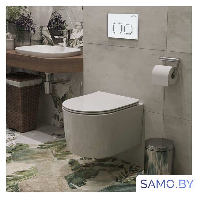 Унитаз подвесной Roxen Simple Compact в комплекте с инсталляцией StounFix Dual Fresh 6 в 1 916803 (кнопка: белый глянец) - Изображение №11 — Интернет-магазин samo.by