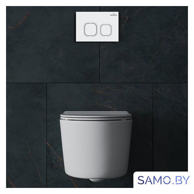 Унитаз подвесной Roxen Simple Compact в комплекте с инсталляцией StounFix Dual Fresh 6 в 1 916803 (кнопка: белый глянец) - Изображение №10 — Интернет-магазин samo.by