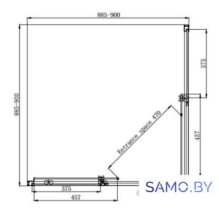 Душевой уголок Ambassador Queen Black 11011203 90х90 - Изображение №9 — Интернет-магазин samo.by