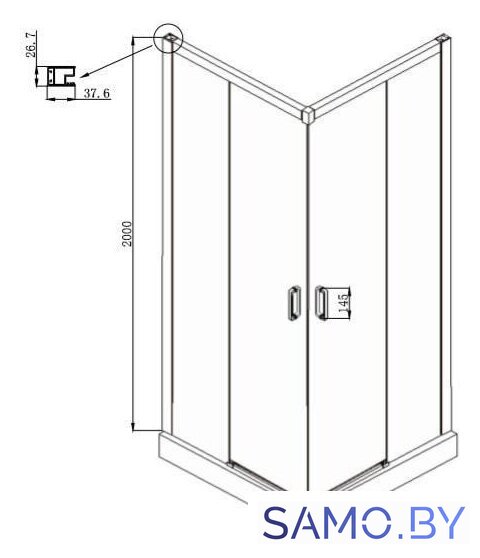 Душевой уголок Ambassador Queen Black 11011203 90х90 - Изображение №8 — Интернет-магазин samo.by