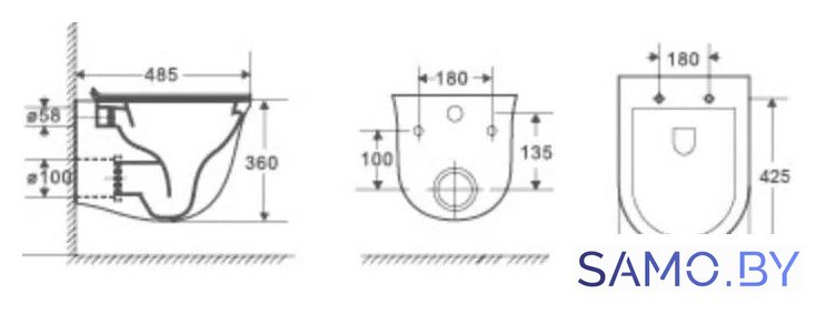 Унитаз подвесной WeltWasser Amberg 506 + Telbach 004 GL-WT + Amberg RD-WT - Изображение №6 — Интернет-магазин samo.by