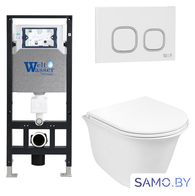 Унитаз подвесной WeltWasser Amberg 506 + Telbach 004 GL-WT + Amberg RD-WT - Изображение №1 — Интернет-магазин samo.by