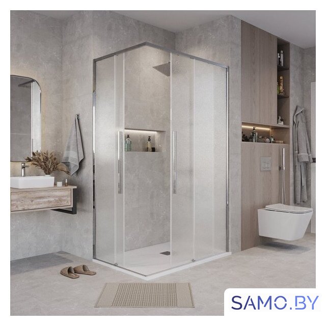Душевой уголок Grossman Galaxy 90x70x195 300.K33.01.9070.10.02 (хром/шиншилла стекло) - Изображение №6 — Интернет-магазин samo.by