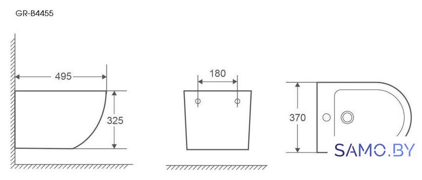 Унитаз подвесной Grossman GR-4455SQ - Изображение №2 — Интернет-магазин samo.by