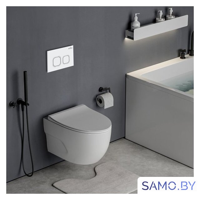 Унитаз подвесной Roxen Porto в комплекте с инсталляцией StounFix Dual Fresh 6 в 1 538465 (кнопка: белый глянец) - Изображение №11 — Интернет-магазин samo.by