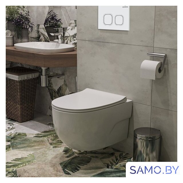 Унитаз подвесной Roxen Porto в комплекте с инсталляцией StounFix Dual Fresh 6 в 1 538465 (кнопка: белый глянец) - Изображение №8 — Интернет-магазин samo.by