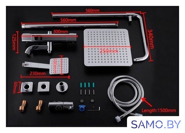 Душевая система  Gappo G2491 (хром) - Изображение №3 — Интернет-магазин samo.by