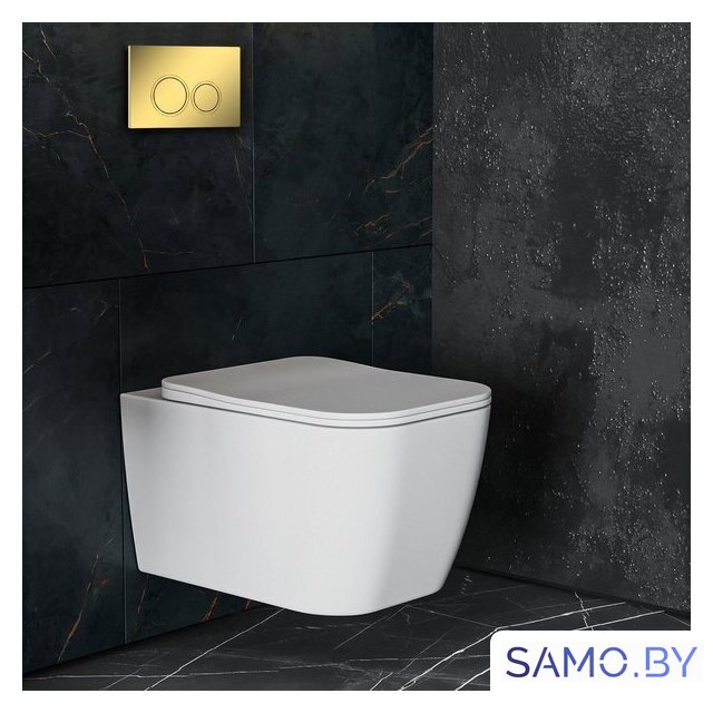Унитаз подвесной Roxen Cube в комплекте с инсталляцией StounFix Dual Fresh 6 в 1 968014 (кнопка: золото глянцевое ) - Изображение №10 — Интернет-магазин samo.by