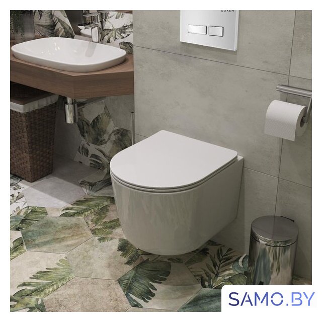 Унитаз подвесной Roxen Simple Compact в комплекте с инсталляцией StounFix Dual Fresh 6 в 1 915792 (кнопка: хром матовый) - Изображение №9 — Интернет-магазин samo.by