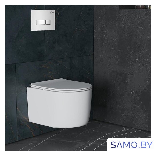 Унитаз подвесной Roxen Simple Compact в комплекте с инсталляцией StounFix Dual Fresh 6 в 1 915792 (кнопка: хром матовый) - Изображение №10 — Интернет-магазин samo.by