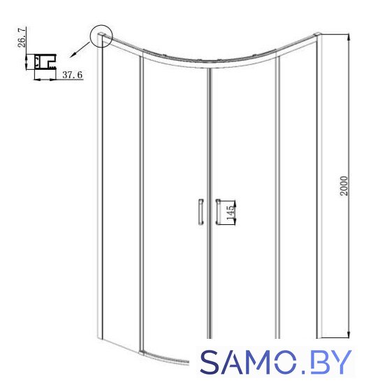 Душевой уголок Ambassador Queen Black 11011202 100х100 - Изображение №8 — Интернет-магазин samo.by