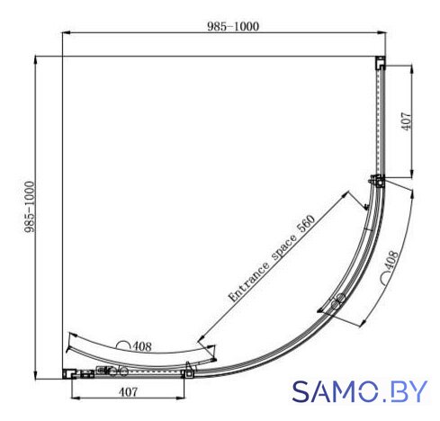 Душевой уголок Ambassador Queen Black 11011202 100х100 - Изображение №9 — Интернет-магазин samo.by