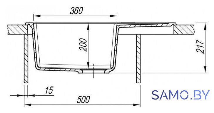 Кухонная мойка ARFEKA ZIA 65 Shadow Grey - Изображение №7 — Интернет-магазин samo.by
