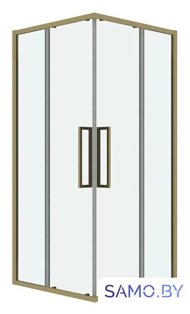 Душевой уголок Grossman Cosmo 80x80x195 300.K33.02.8080.32.00 (золото сатин/прозрачное стекло) - Изображение №1 — Интернет-магазин samo.by