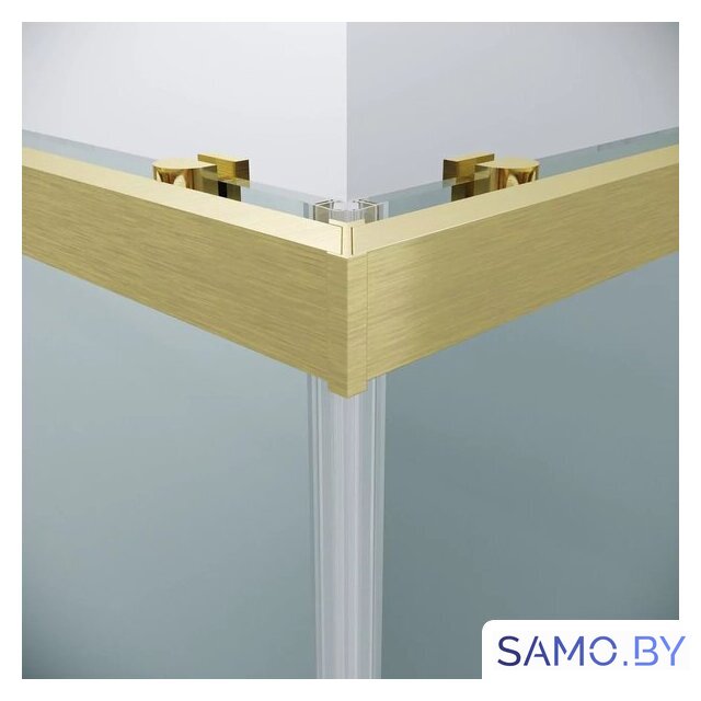 Душевой уголок Grossman Cosmo 80x80x195 300.K33.02.8080.32.00 (золото сатин/прозрачное стекло) - Изображение №4 — Интернет-магазин samo.by