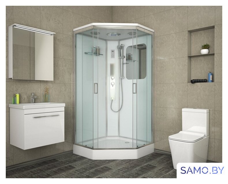 Душевая кабина Niagara NG-6001-01GD 90x90x220 (прозрачное стекло) - Изображение №1 — Интернет-магазин samo.by